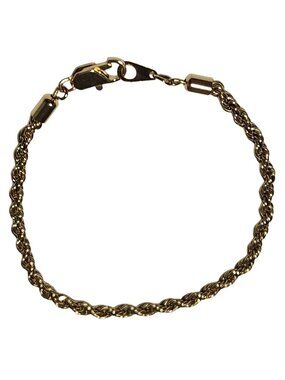 Vintage Rope Chain Bracelet Gold Tone Classic Minimalist Fashion Jewelry Women